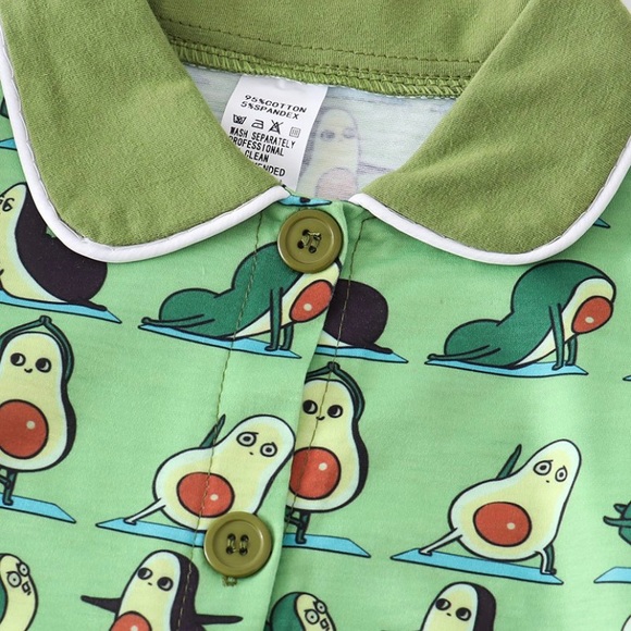 Avocado Ruffle Pajama Set - Picture 3 of 4